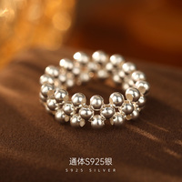 Hot Selling Sterling Silber Fine Jewelry Layer Perlen Ring mit elastischem Seil für Frauen Mädchen