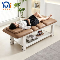 Table de massage thaïlandaise en promotion, cadre métallique robuste, dossier inclinable, table de beauté et de soins du visage avec étagère de rangement pour clinique de massage