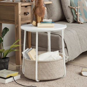Cross-border <b>small</b> apartment home sofa <b>side</b> <b>table</b> modern minimalist bedroom living room <b>small</b> tea <b>table</b> creative wooden <b>round</b> - Product Image 2