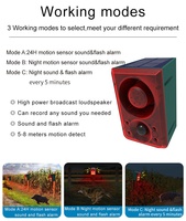 Alarma con Sensor de Movimiento, Luz de Alarma Solar Estroboscópica para Exteriores, IP65 Impermeable, Sirena Solar de Seguridad para Hogar, Granja, Establo, Patio