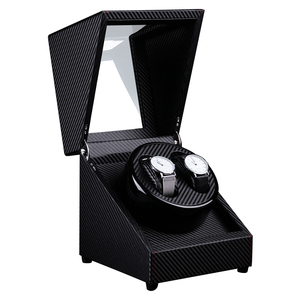 FADELI PACKING Scatola Automatica per Carica Orologi in Fibra di Carbonio Nera e Pelle PU, 2 Scomparti, Meccanica ed Elettronica - Product Image 2