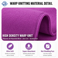 Serviette de séchage pour voiture en microfibre épaisse 800 g/m², sans peluches, conforme RoHS, 80 serviettes en microfibre pour voitures