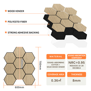 Panneaux acoustiques hexagonaux 3D KASARO, revêtement mural insonorisant en bois hexagonal pour projets intérieurs de villas et de cinémas - Product Image 5
