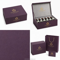 Boîte cadeau personnalisée pour 6 bouteilles de vin avec logo, boîte en carton de présentation de luxe de couleur violette pour ensemble cadeau de marque de cave à vin, vente en gros