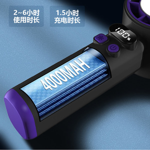 พัดลมมือถือไร้ใบพัด จอแสดงผลดิจิตอล ชาร์จผ่าน USB มอเตอร์ DC 5W พัดลมระบายความร้อนแบบพกพา - Product Image 2