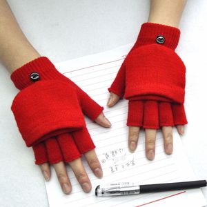 Gants d'hiver pour femmes, <span class=keywords><strong>pas</strong></span> chers, unis, convertibles, en tricot, demi-doigts, pour le cyclisme, les sports de plein air, le <span class=keywords><strong>ski</strong></span>, usage quotidien, coupe-vent, respirants - Product Image 4