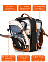 Sac à dos professionnel pour ordinateur portable, grande capacité, multifonctionnel, élégant et minimaliste, avec logo imprimé personnalisé et compartiment rembourré