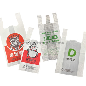 Certified Customizable T-Shirt Plastic Bags PBAT+PLA Biodegradable Handheld Exhibition Use Logo Printed T-Shirt Bags