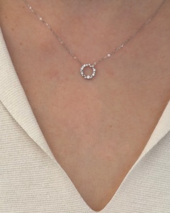 Collier Brilliant02 blanc en or 14 carats avec diamants et perles, bijoux en gros, fabricant de bijoux fins, collier personnalisé, fournisseur OEM ODM - Product Image 2