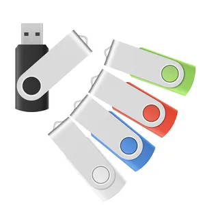 כונן הבזק USB מסתובב מותאם אישית עם לוגו זיכרון פלאש USB 2.0 128GB 64GB 32GB 16GB 8GB 4GB 2GB 1GB USB מקלות מתכת