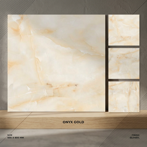 Azulejos de porcelana esmaltada brillante de 60x60 cm, elegantes para pisos interiores en diseños de casas modernas. - Product Image 1