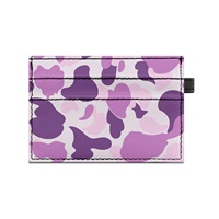 Porte-cartes unisexe en PU à motif camouflage imprimable, double face, ultra-fin, léger, parfait pour un usage quotidien