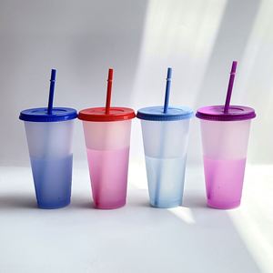 Vaso Ecológico de 710 ml que Cambia de Color con Pajita, Sensible al Calor, de PP de una Sola Capa, Regalo Promocional - Product Image 2