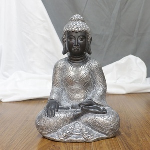 Venta al por mayor el budismo figuras de piedra mira de fibra de vidrio de estilo estatuas Jardín Chino Buda estatua de Buda de piedra % - Product Image 3