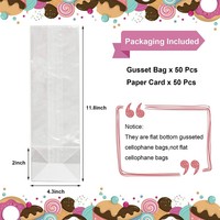 Bolsas Personalizadas Impresas Transparentes de Celofán Plástico Bopp/Opp con Fondo Cuadrado Cruzado para Dulces/Pan/Alimentos
