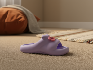 Pantuflas Moradas con Decoración de Lazo, Suela Acolchada de EVA, para Todas las Estaciones, Uso en el Hogar - Product Image 2