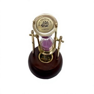 Sablier de luxe rose avec base en bois, design nautique, décoration de table, minuteur 10/20 minutes, article cadeau souvenir, dernière collection - Product Image 1
