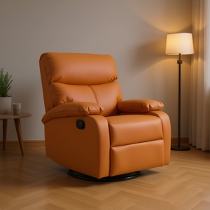 Poltrona Reclinabile Homeera in Pelle PU, Reclinazione Manuale, Sedia da Soggiorno Stile Contemporaneo, Schienale Solido, Poltrona Relax - Product Image 2