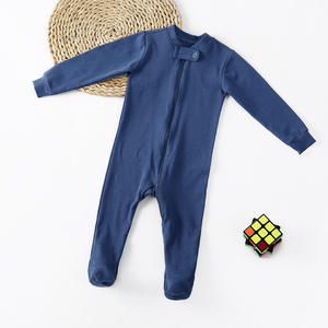 Grenouillère pour bébé en coton/spandex, vêtements pour nouveau-né, combinaison avec <span class=keywords><strong>fermeture</strong></span> éclair à l'avant, collection automne-hiver - Product Image 1