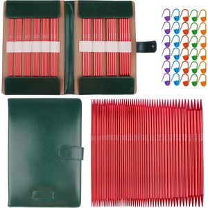Agujas de Tejer de Aluminio de Doble Punta para Principiantes, 7.9 Pulgadas, 2.5MM-6MM, Rojas, de Metal Liso para Tejer - Product Image 5