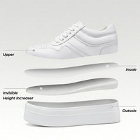 Scarpe Casual da Donna con Rialzo Interno 8CM, Slip-on con Piattaforma, in Pelle, Vendita all'Ingrosso dalla Fabbrica