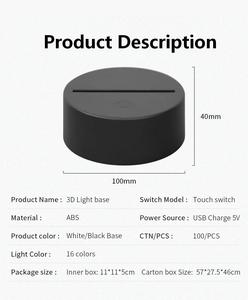 <span class=keywords><strong>Lampada</strong></span> LED 3D con Illusione Ottica e Telecomando, Luce Notturna Moderna in ABS con 7 Colori Cangianti per Camere dei Bambini e Soggiorno - Product Image 2