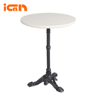 Table de patio tendance avec plateau en pierre de granit, idéale pour la salle à manger, les cafés et les restaurants (table ronde)