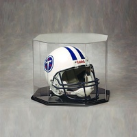 Boîte de présentation en acrylique transparent rectangulaire pour casque de moto à base de dôme personnalisée Grande boîte en acrylique personnalisée