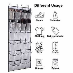 24 Pockets Over the Door Shoe Organizer Hanging Shoe Organizer for Door with 24 Pockets <b>Large</b> Capacity Shoe Hanging Storage Bags - Product Image 2