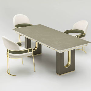 Juego de Comedor Rectangular Moderno Rosse, Patas de Metal, Tablero de Madera, 6 Piezas, Muebles Duraderos para el Hogar, Turquía - Product Image 1