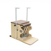 Chaise Wunda de Pilates Écologique en Bois d'Érable et de Chêne, Couleur/Logo Personnalisable pour Studio de Pilates et Exercices de Fitness