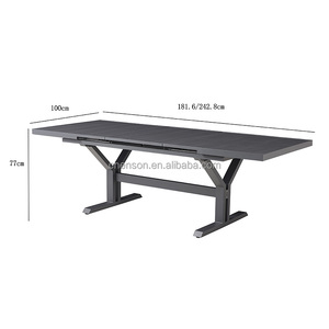 Ensemble de salle à manger de jardin en <span class=keywords><strong>aluminium</strong></span> avec chaises en maille et <span class=keywords><strong>table</strong></span> extensible pour 8 <span class=keywords><strong>personnes</strong></span> - Product Image 2