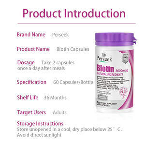 Suplemento para el Crecimiento del Cabello con Super Biotina OEM/ODM, 5000mcg de D-Biotina, Calcio y Colágeno en Tabletas para Adultos - Product Image 3