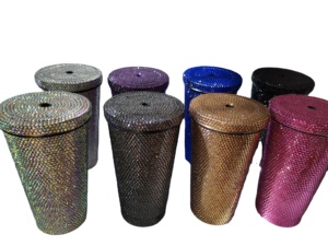 Botella de <span class=keywords><strong>agua</strong></span> de lujo personalizada con diamantes de imitación, vaso brillante de acero inoxidable 304 de 450ml - Product Image 2