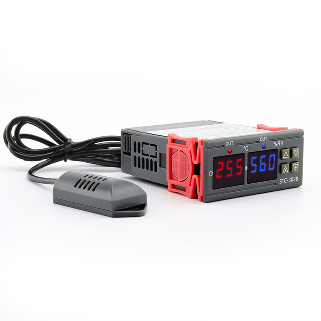 Digital Thermostat  STC-3028 Temperature Humidity Control  AC 110V 220V DC 12V 24V 10A Thermometer Hygrometer Controller