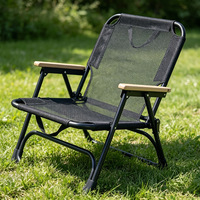 Chaise pliante légère en maille Sterling pour la pêche, la plage, les loisirs, le camping et les pique-niques - Chaise Kermit avec dossier en acier carbone renforcé