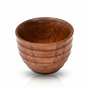Tasse à thé en bois de jujube de style rétro japonais avec soucoupe, pièce unique, design ventru, pour le thé de l'après-midi - Product Image 5