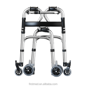 Andador con <span class=keywords><strong>Ruedas</strong></span> Plegable de Aluminio de 4 <span class=keywords><strong>Ruedas</strong></span>, Asiento con Altura Ajustable, Asiento Abatible, Frenos de <span class=keywords><strong>Mano</strong></span>, Certificado CE para Personas Mayores - Product Image 5