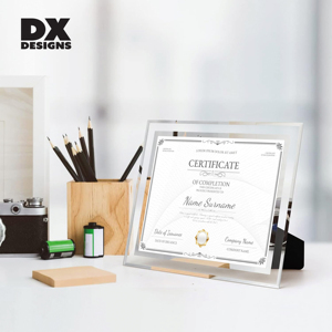 DX thiết kế bán buôn sáng tạo pha lê bằng tốt nghiệp khung A4 Honor giấy chứng nhận kính trong suốt khung ảnh - Product Image 4