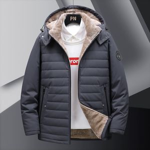 Chaqueta acolchada de algodón 2025 con logotipo personalizado, chaqueta de invierno para hombre, a prueba de viento y con relleno de terciopelo, chaqueta acolchada de algodón para hombres de mediana edad. - Product Image 2