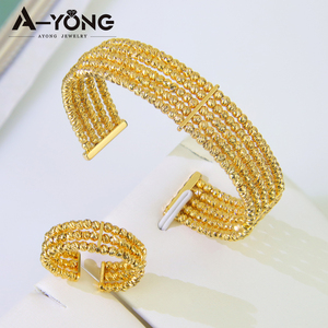 Luxury Dubai Gold Plated <b>Copper</b> Multi Layer <b>Bangle</b> Ring Trendy Little Bee Jewelry for Women Wedding Party - Product Image 1