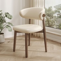 Chaise de salle à manger moderne et créative avec dossier, assise rembourrée confortable et pieds stables en bois massif/métal pour la maison et les restaurants