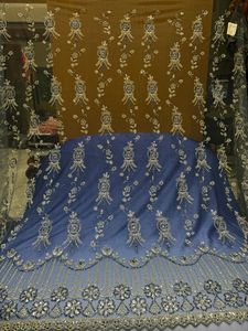 Perles de travail manuel de qualité supérieure tissu net importé matériel de créateur de luxe pour Sarees Lehengas et robes parfait pour la mode nuptiale - Product Image 4