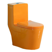 Cuvette de toilette moderne en céramique monobloc de couleur bleue pour bébé enfant WC allongé siphon en S pour usage domestique Fabrication chinoise