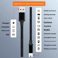 Câble de données Mini-USB en cuivre avec port trapézoïdal et extension de type T pour la charge et le transfert de données des enregistreurs de voiture et des disques durs mobiles