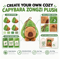 Peluche personnalisée Capybara Zongzi, fabrication directe usine, OEM ODM, en coton PP et polyester, animal en peluche en gros, MOQ, peluche amusante