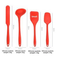 Set Spatula Dapur Kecil Silikon XN Brand Model KT-002 7 Buah, Tahan Suhu Tinggi, Sendok dan Spatula Masak