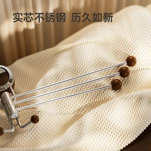Bathroom Towel Rack 3 Bars Folding Rotating Suction Cup Mount Multi Bar Storage Walnut Wood Color - Product Image 4
