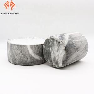 Tarros de vela de cerámica gruesa con estampado de mármol <span class=keywords><strong>gris</strong></span>, 12oz - Product Image 4