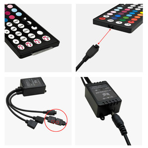 Salida dual 44 Key Brillo Dimmer 12V RGB Música Control <span class=keywords><strong>de</strong></span> <span class=keywords><strong>sonido</strong></span> Luz Coche IR Control remoto para tira <span class=keywords><strong>de</strong></span> LED - Product Image 2